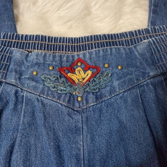 Vintage 90s Saint Germain High Rise Jeans with Embroidered Flower, S - Picture 2 of 5